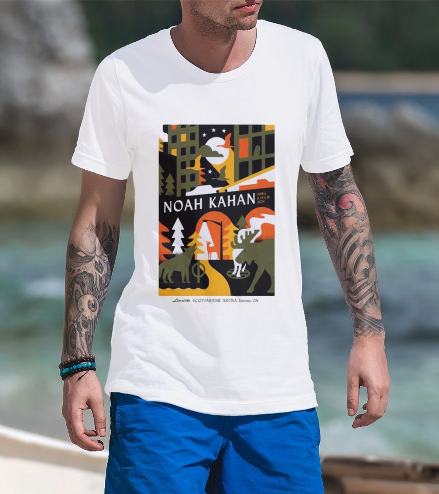 Noah Kahan April 6 14 16 2024 Toronto Wildlife Cityscape T-Shirt