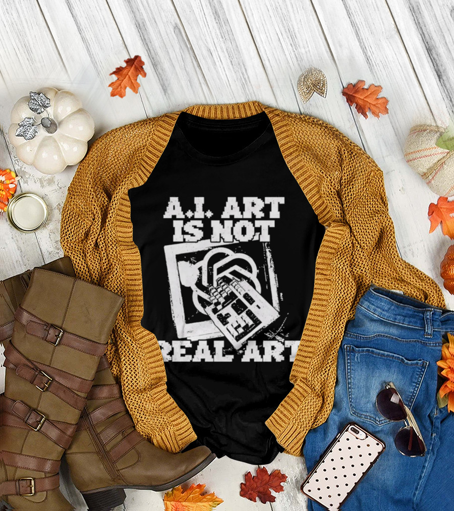 A.I. Art Is Not Real Art Keyboard T-Shirt