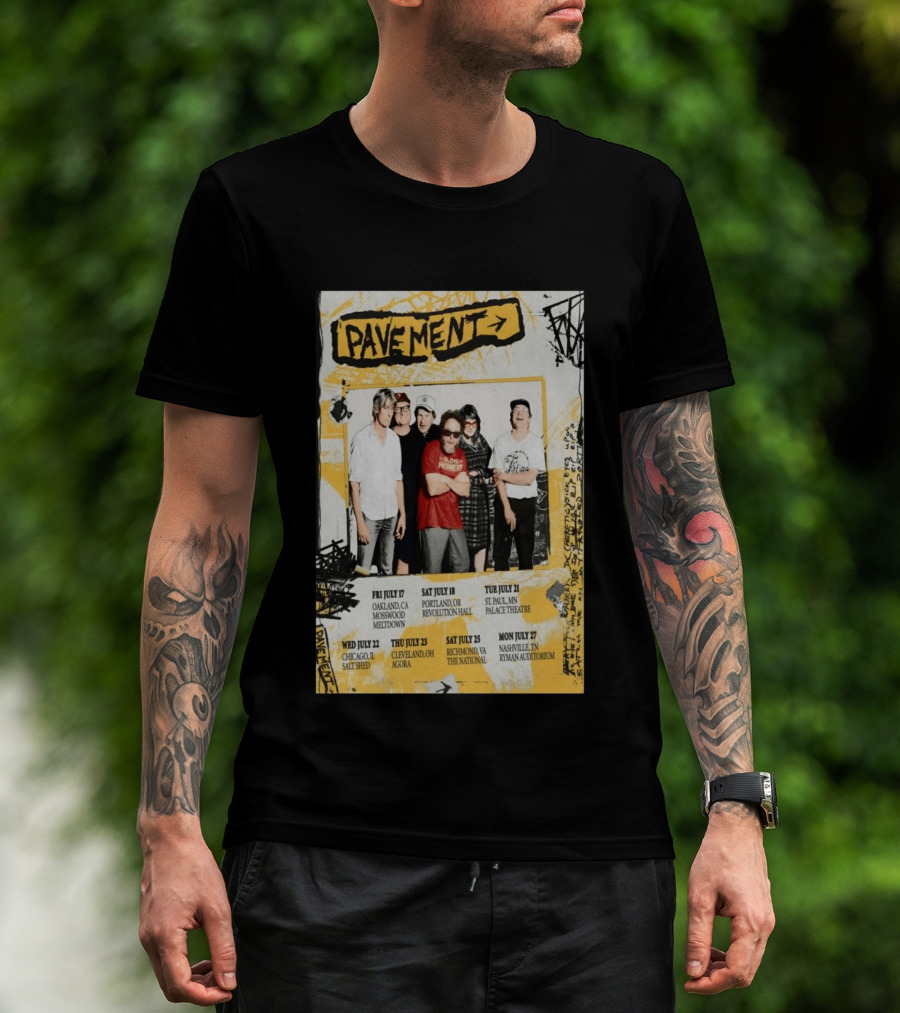 Pavement US Summer Tour 2026 Oakland Portland St. Paul Chicago Cleveland Richmond Nashville T-Shirt