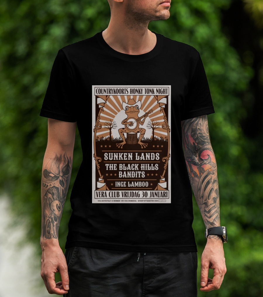 Countrykoorts Honky Tonk Night Sunken Lands Black Hills Bandits Inge Lamboo Vera Club Friday 30 Januari 2026 T-Shirt
