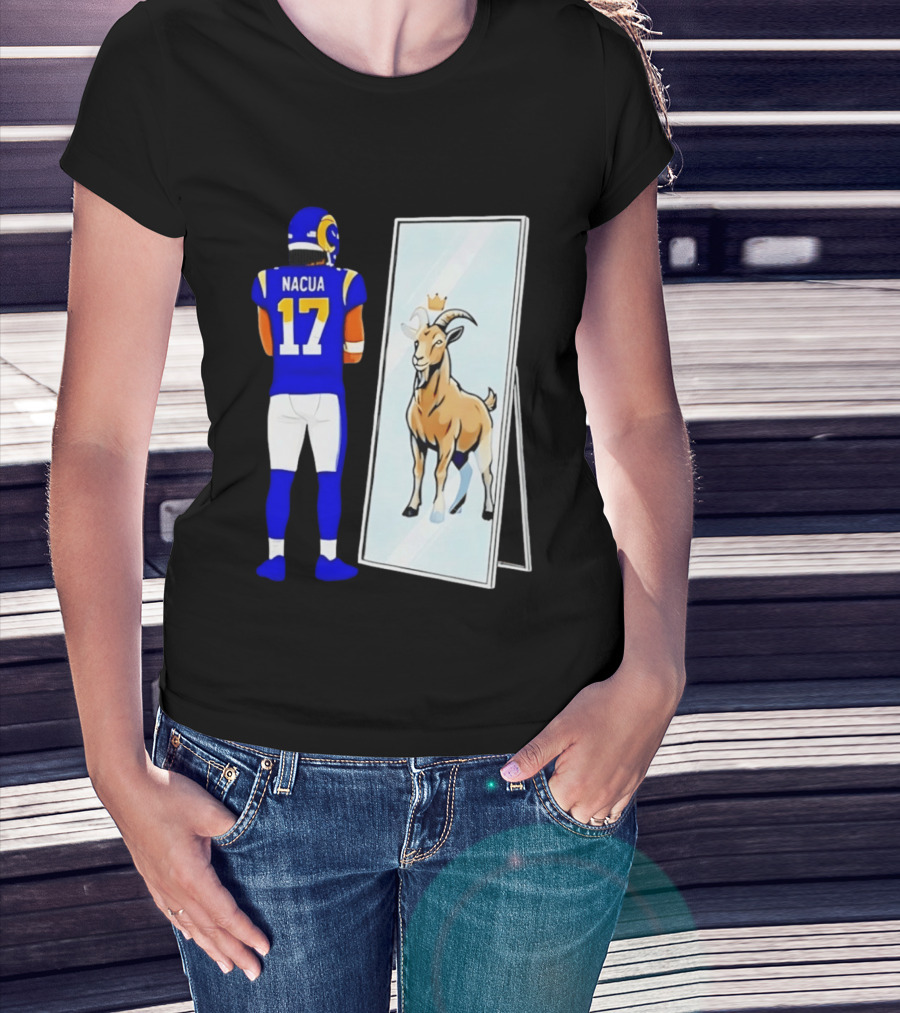 Puka Nacua 17 Los Angeles Rams Mirror Goat Crown T-Shirt
