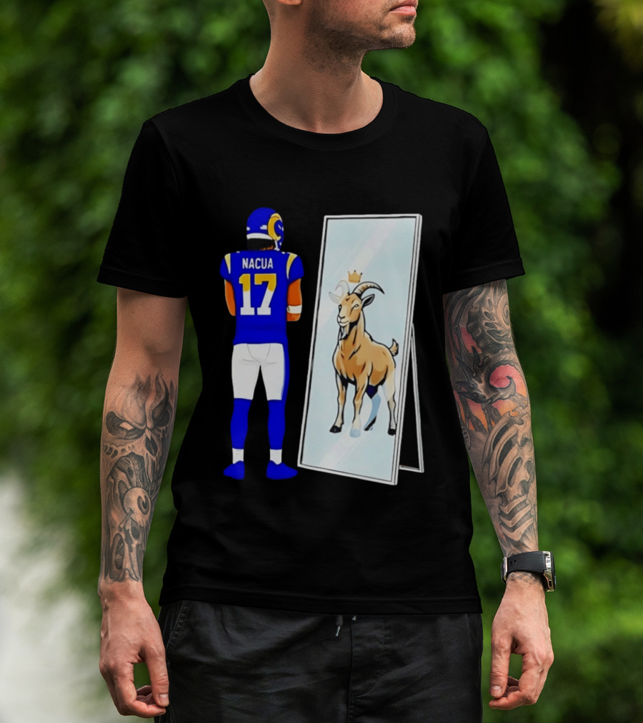 Puka Nacua 17 Los Angeles Rams Mirror Goat Crown T-Shirt