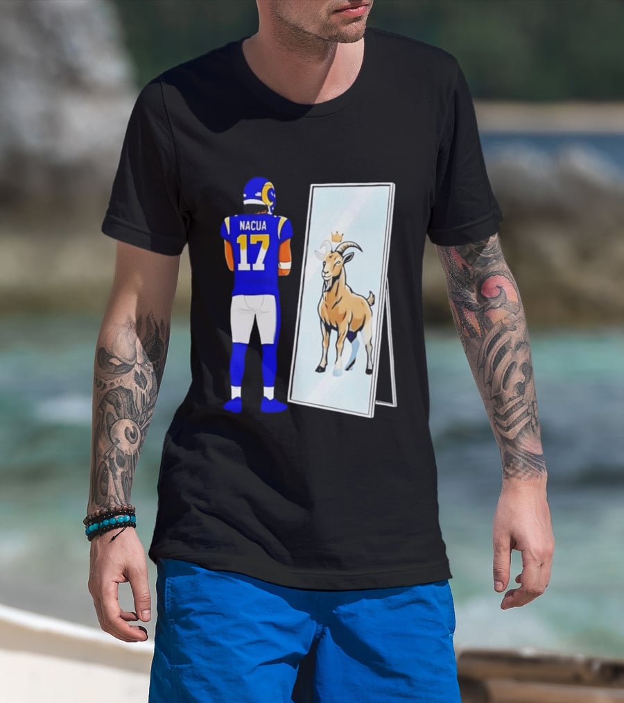 Puka Nacua 17 Los Angeles Rams Mirror Goat Crown T-Shirt