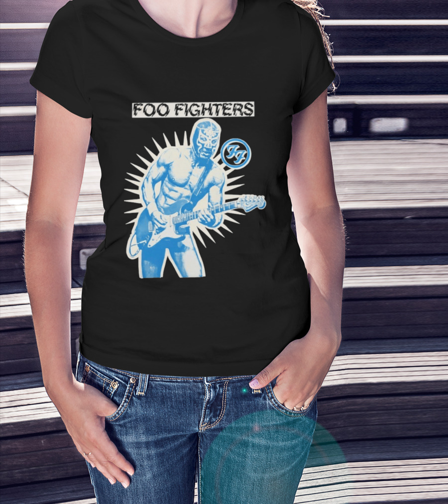 Foo Fighters 2026 Tasmania Lucha Libre Masked Guitarist Iconic FF T-Shirt