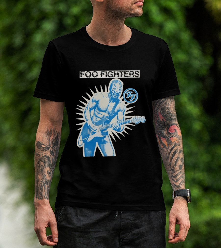 Foo Fighters 2026 Tasmania Lucha Libre Masked Guitarist Iconic FF T-Shirt