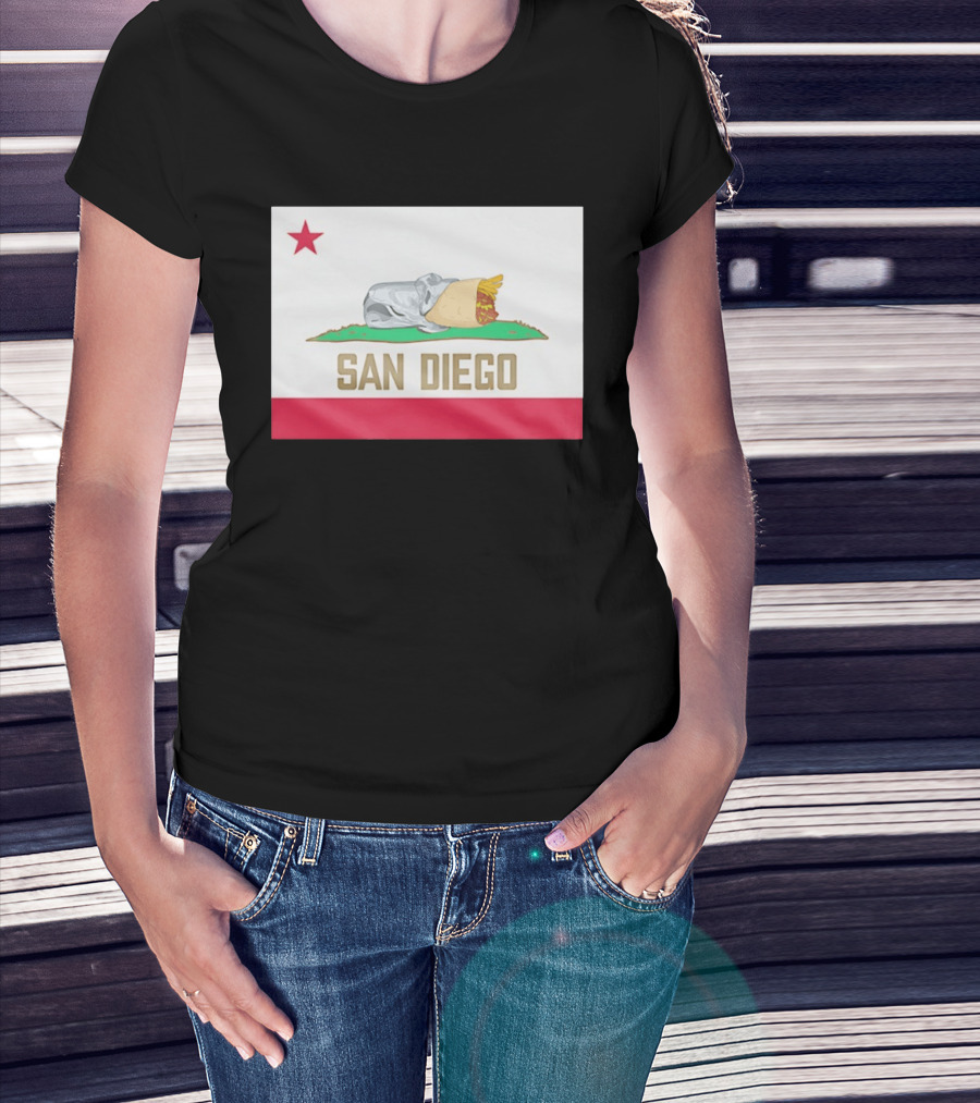 San Diego Padres Burrito California Flag T-Shirt