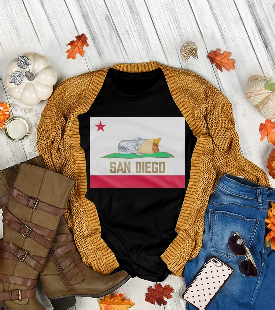 San Diego Padres Burrito California Flag T-Shirt