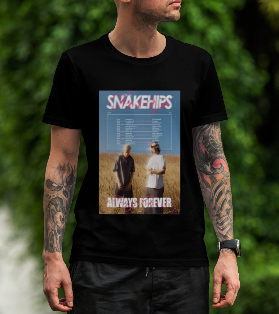 Snakehips Always Forever Spring Tour 2026 Dates With Concert Locations And Band Members T-Shirt