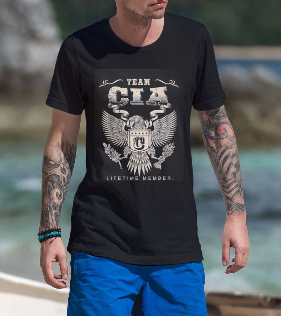 Team CIA Lifetime Member Emblem With Eagle Crest T-Shirt