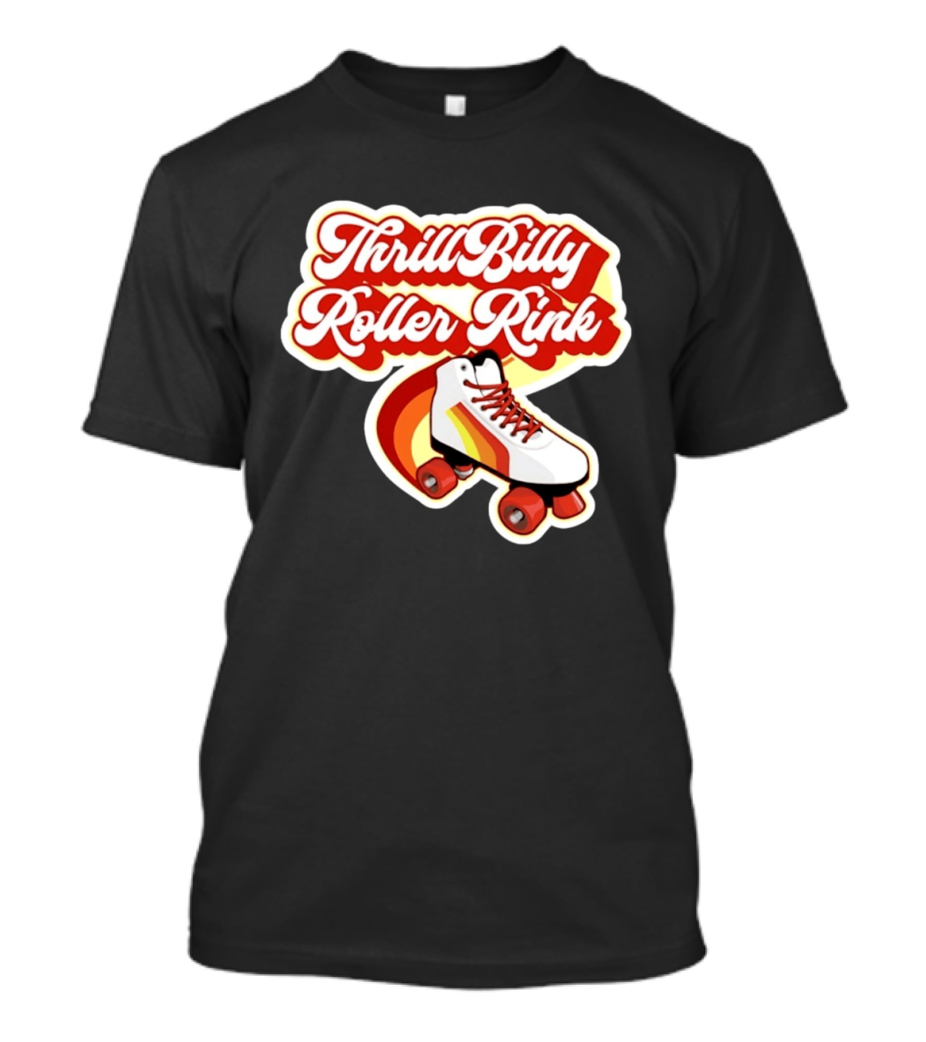 Thrill Billy Roller Rink Vintage Skate White Red Yellow T-Shirt