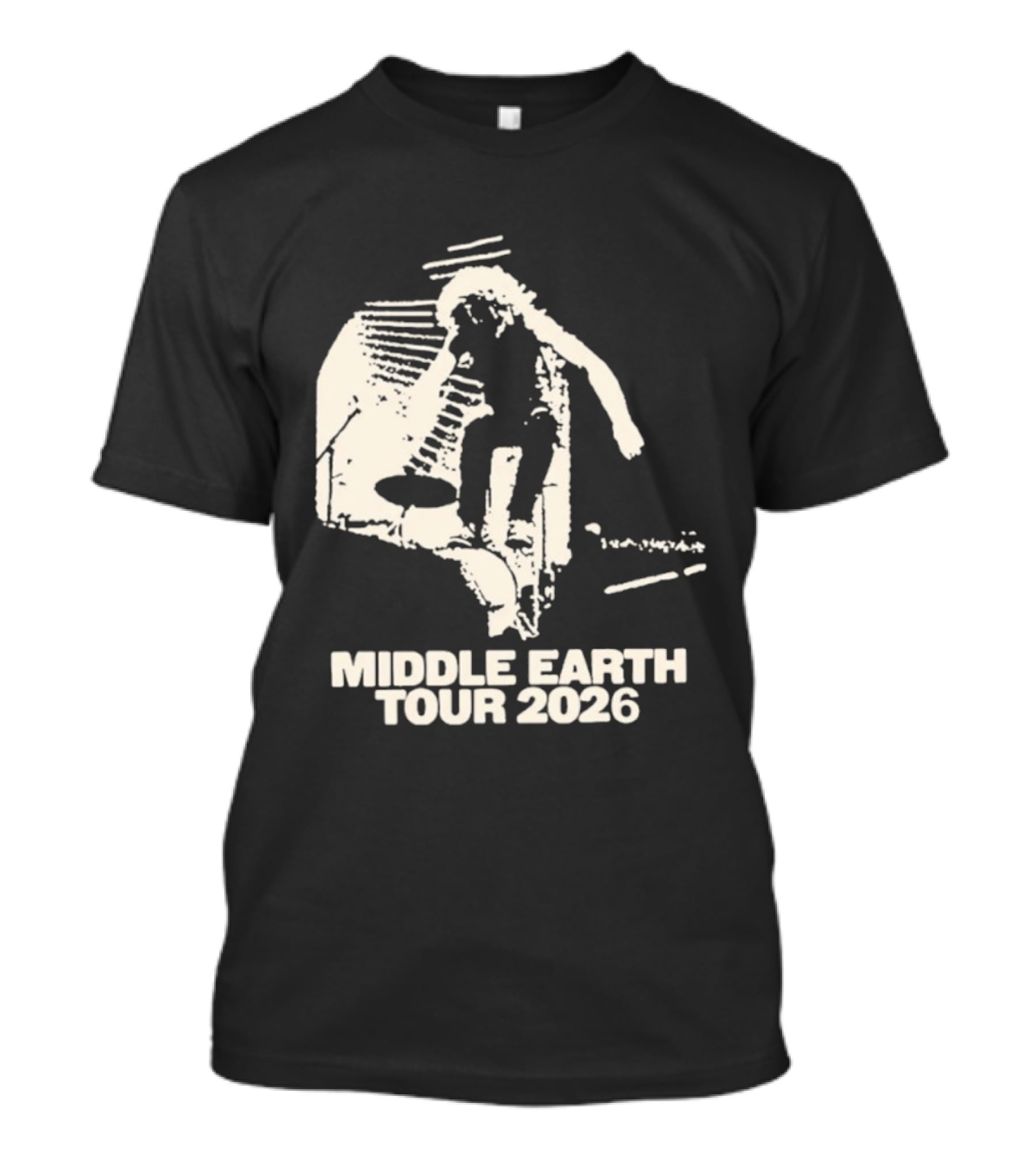 Jesse Welles Middle Earth Tour 2026 Sketch Style Concert Promotion T-Shirt