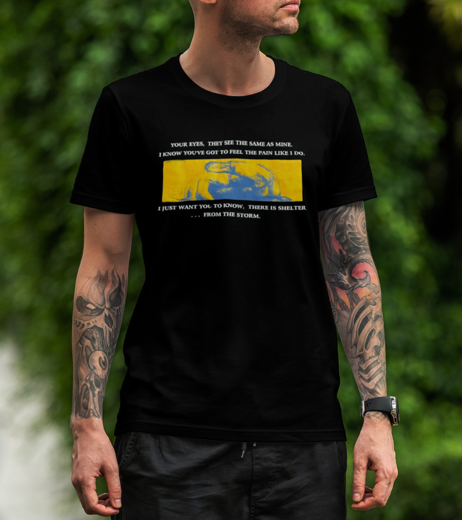 Your Eyes They See The Same As Mine Abstract Yellow Blue Vision T-Shirt