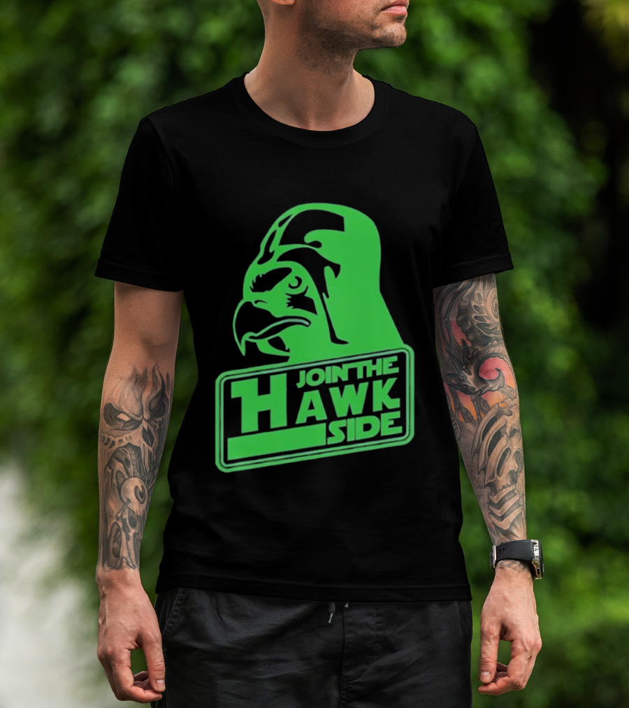Join The Hawk Side Classic Iconic Green Hawk Face T-Shirt