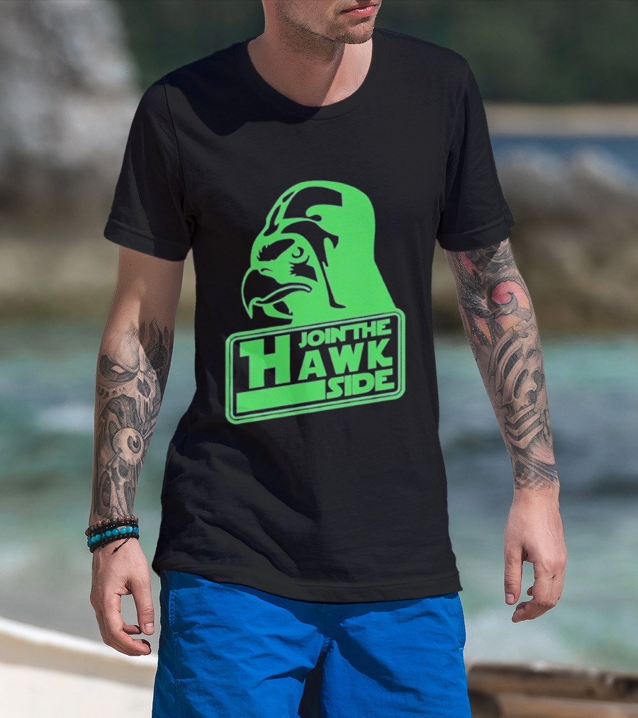 Join The Hawk Side Classic Iconic Green Hawk Face T-Shirt