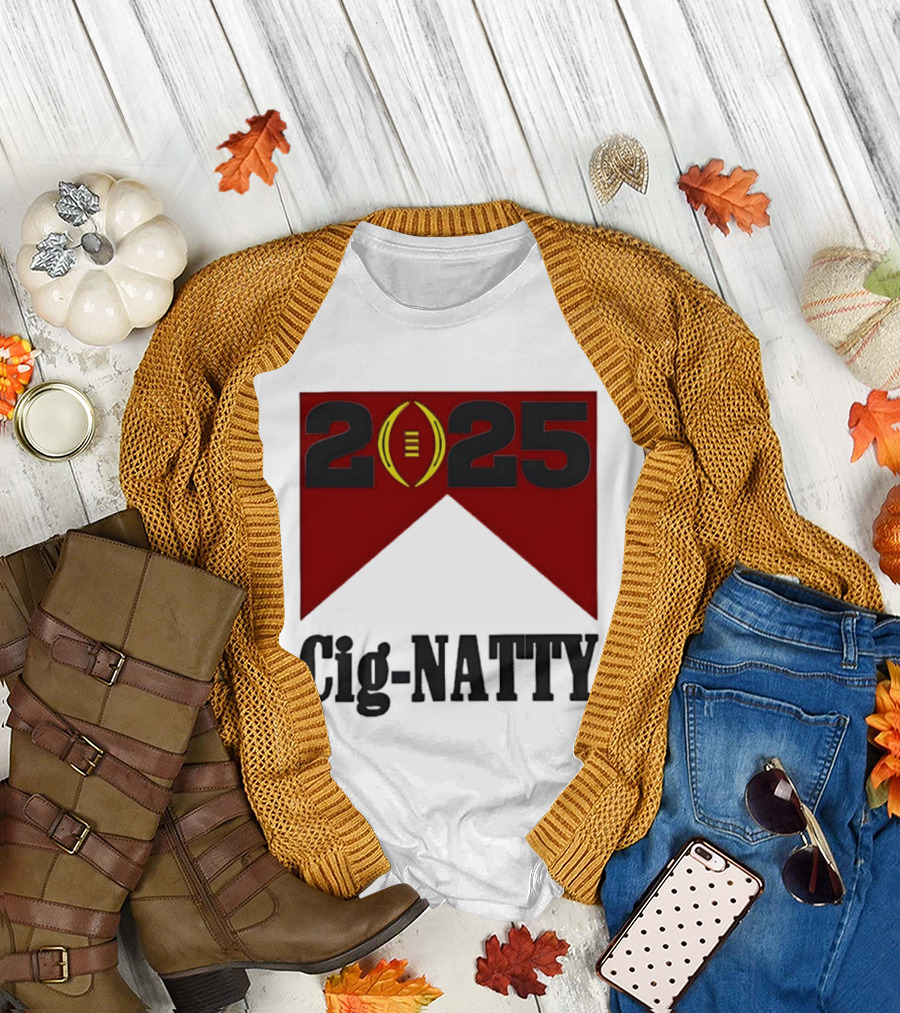 Indiana Hoosiers 2025 Cig Natty Football Banner T-Shirt