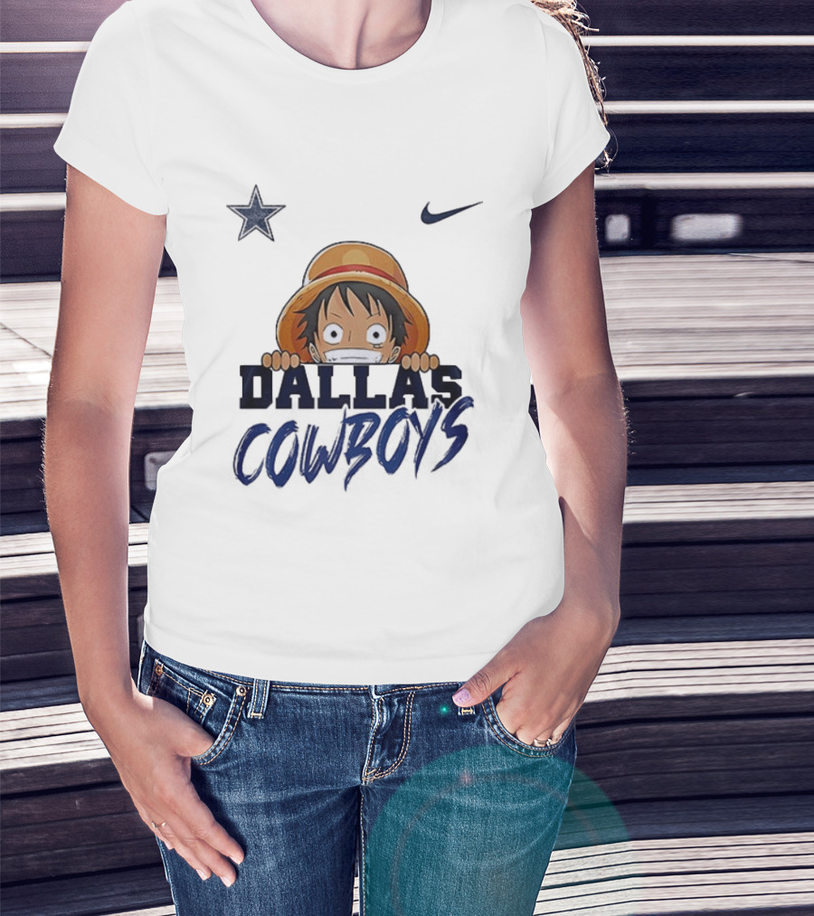 Dallas Cowboys One Piece Monkey D Luffy Nike Collaboration T-Shirt