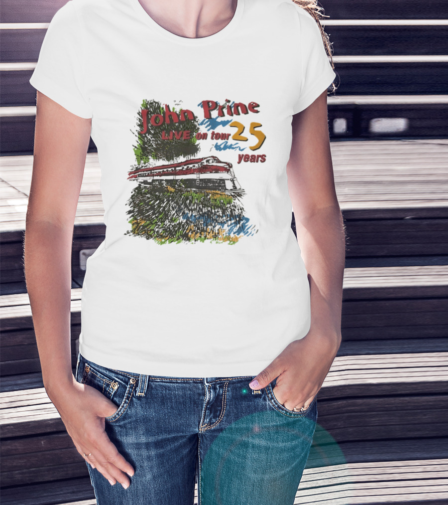 John Prine Live On Tour 25 Years Train T-Shirt