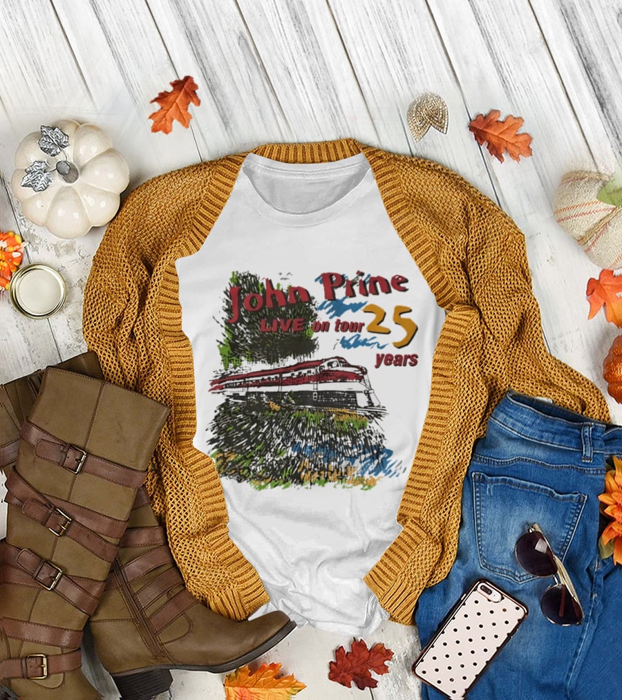 John Prine Live on Tour 25 Years Train T-Shirt