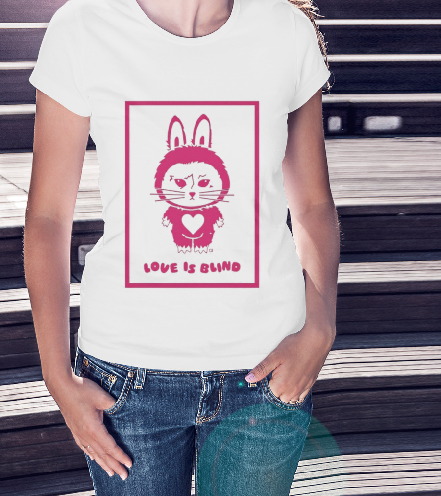 Love Is Blind Cute Bunny Heart Eyes T-Shirt