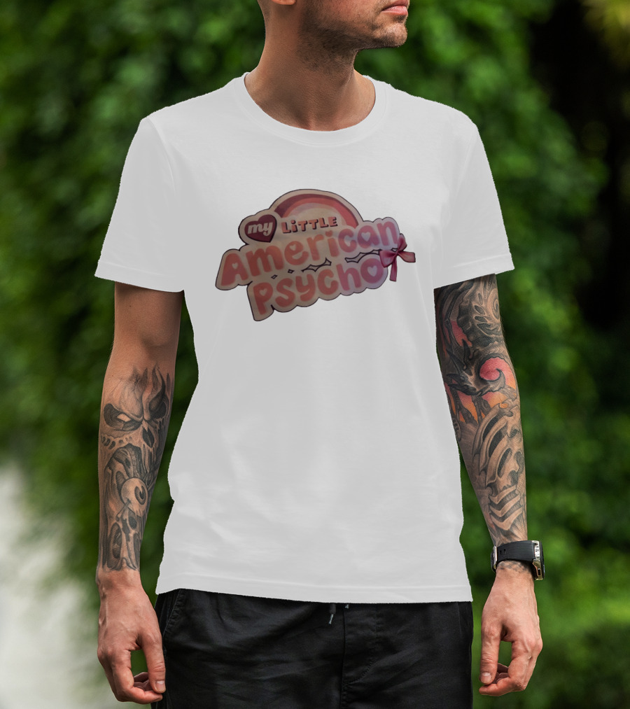 My Little American Psycho Rainbow Bow T-Shirt