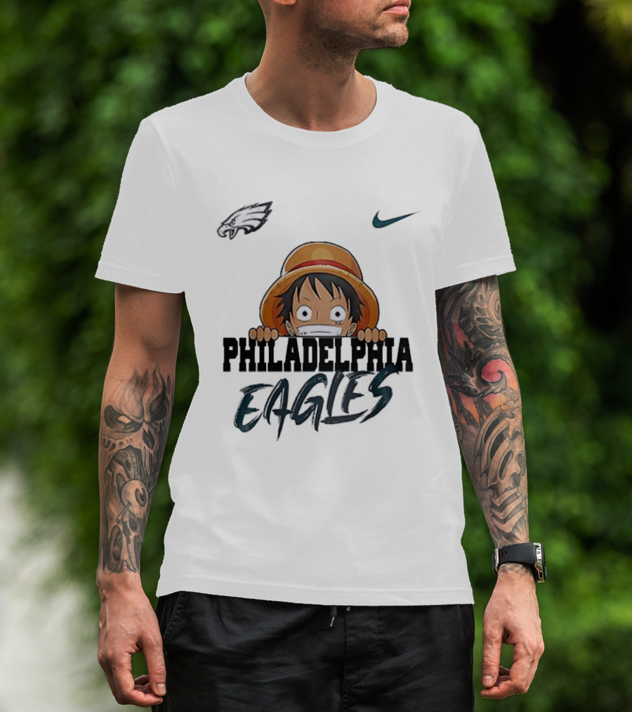 Philadelphia Eagles Monkey D Luffy One Piece Nike Collaboration T-Shirt