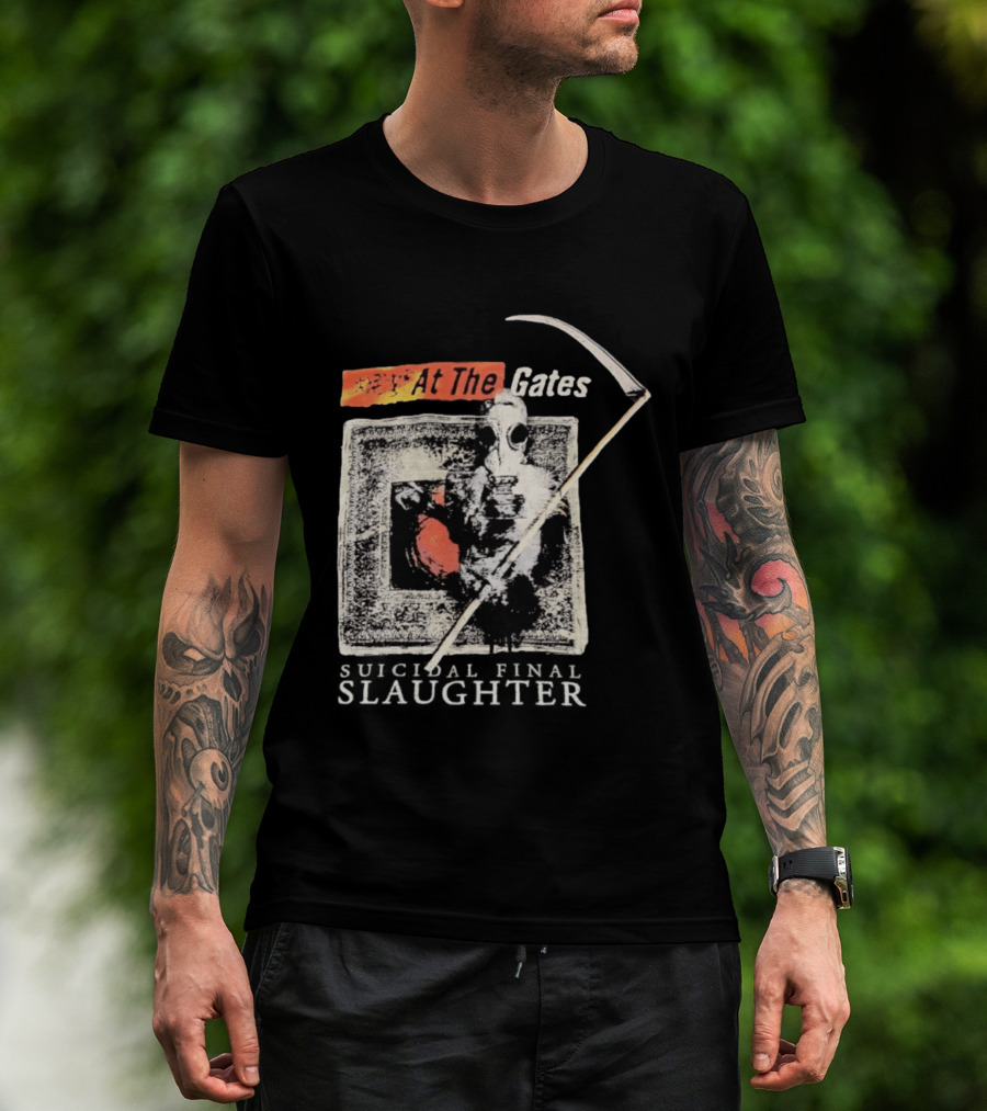 At The Gates Suicidal Final Slaughter Grim Reaper Gas Mask T-Shirt