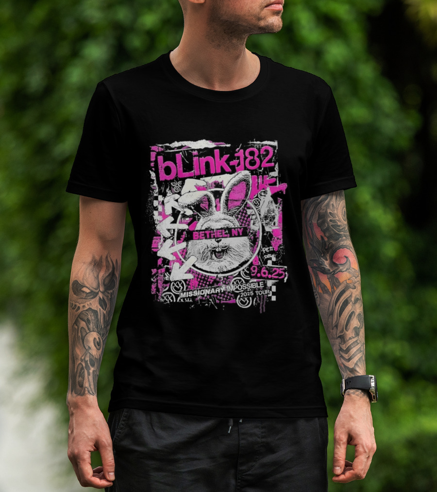 Blink 182 Missionary Impossible 2025 Bethel NY Tour T-Shirt