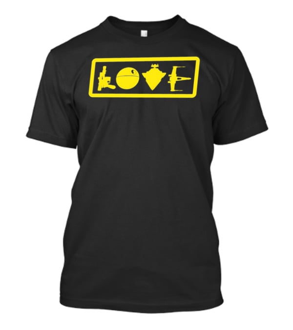 Love Star Wars Blaster Death Star Star Destroyer X Wing T-Shirt