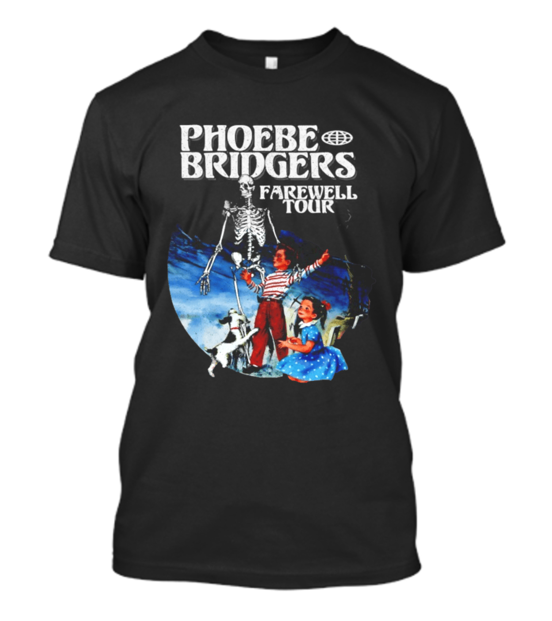 Phoebe Bridgers Farewell Tour Vintage Style Skeleton Kids And Dog T-Shirt