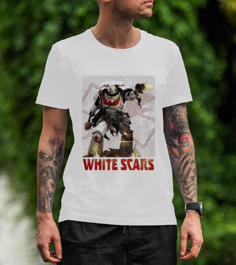 Warhammer 40 000 White Scars Power Armor Warrior With Weapon T-Shirt
