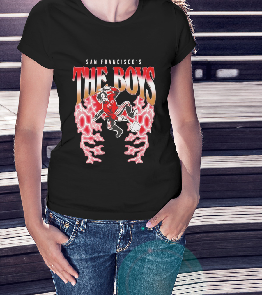 San Francisco's The Boys Vintage Cartoon Style Electric Burst T-Shirt