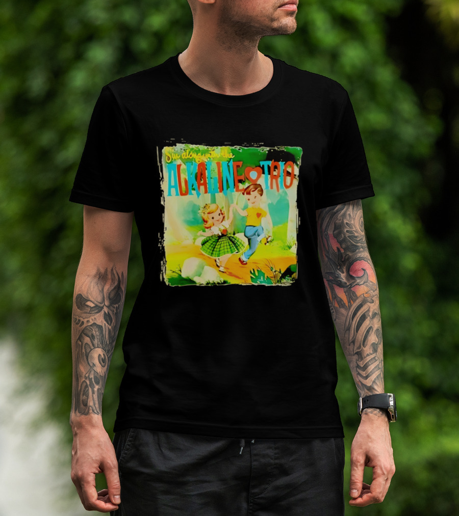 Sin Along With The Alkaline Trio Vintage Cartoon T-Shirt