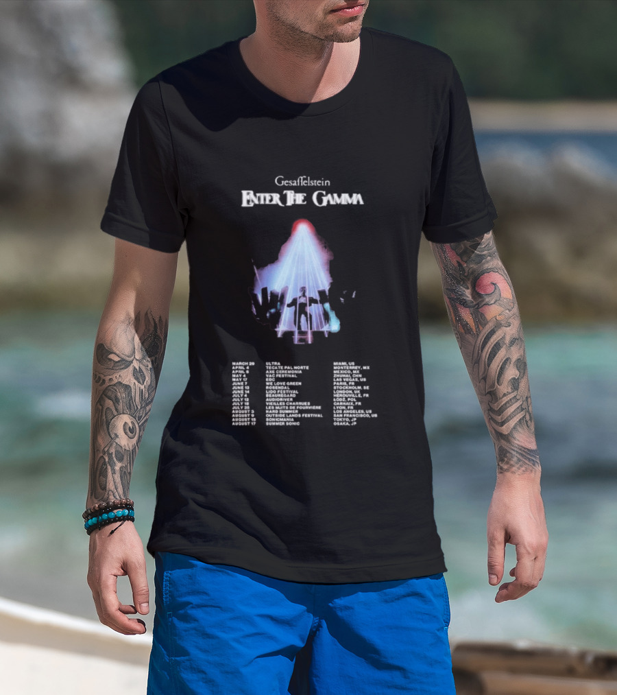 Gesaffelstein Enter The Gamma Tour 2025 Dates Laser Lights Crowd T-Shirt