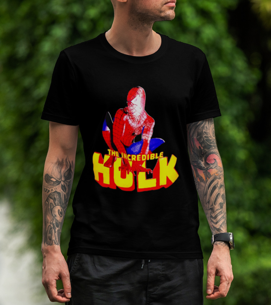 Spider Man The Incredible Hulk Crossover Marvel Mashup T-Shirt