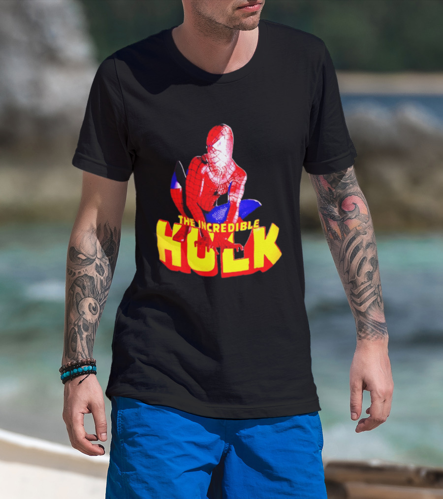 Spider Man The Incredible Hulk Crossover Marvel Mashup T-Shirt
