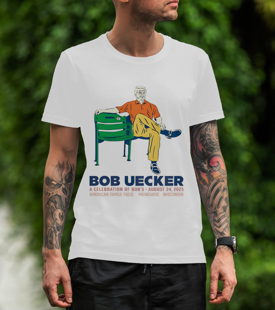 Bob Uecker A Celebration Of Bob's Life August 24 2023 Milwaukee Baseball Chair 21 T-Shirt