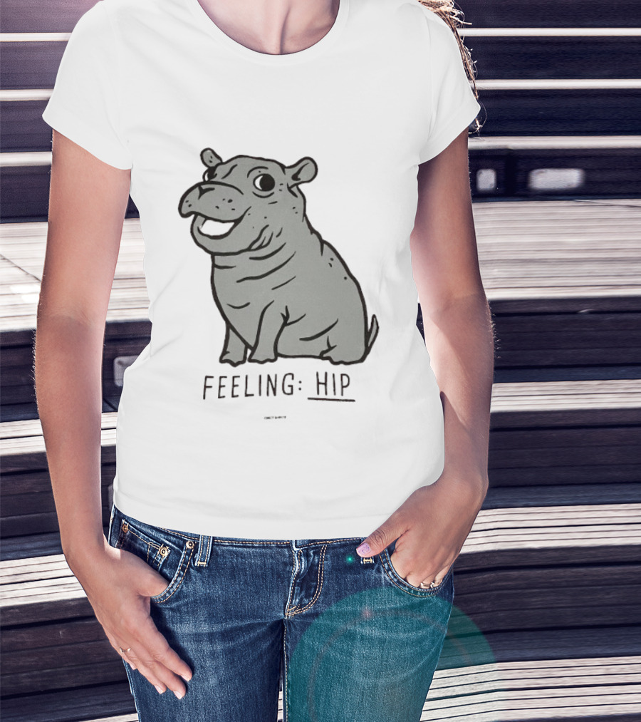 Feeling Hip Teamfiona Hippo Cute Cartoon T-Shirt