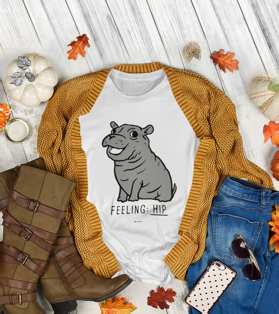 Feeling Hip Teamfiona Hippo Cute Cartoon T-Shirt