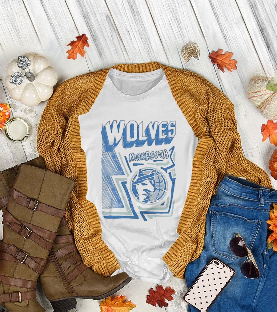 Mitchell Ness Wolves Minnesota Timberwolves Blue T-Shirt