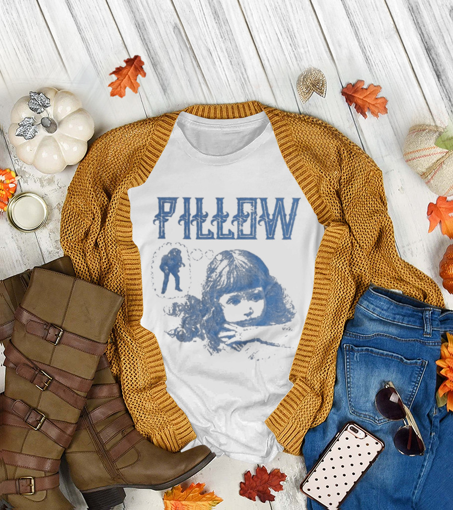 Pillow Papa Sleeping Man Vintage Blue T-Shirt