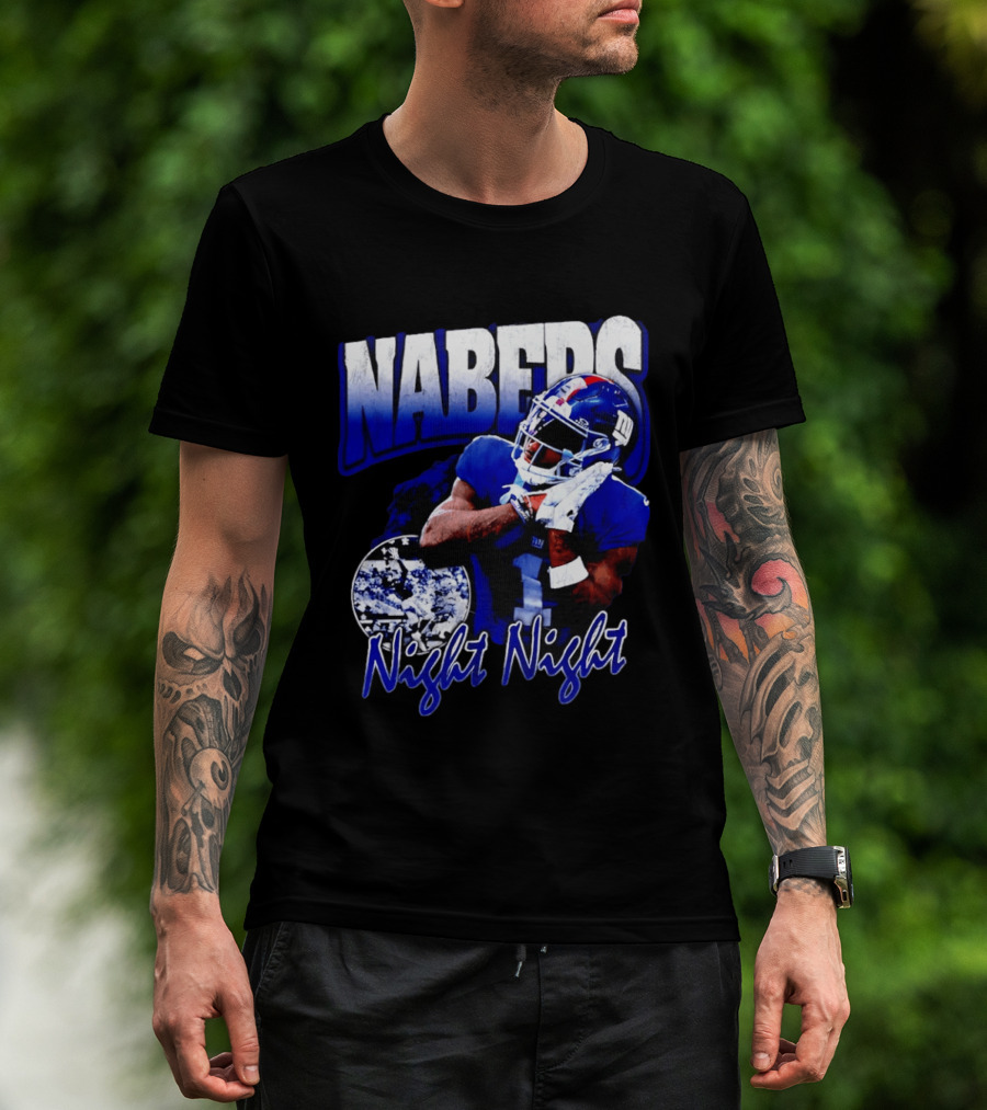 Nabers Night Night Football New York Giants T-Shirt
