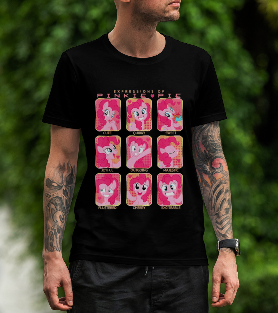 Expressions Of Pinkie Pie My Little Pony Funny Happy Faces T-Shirt