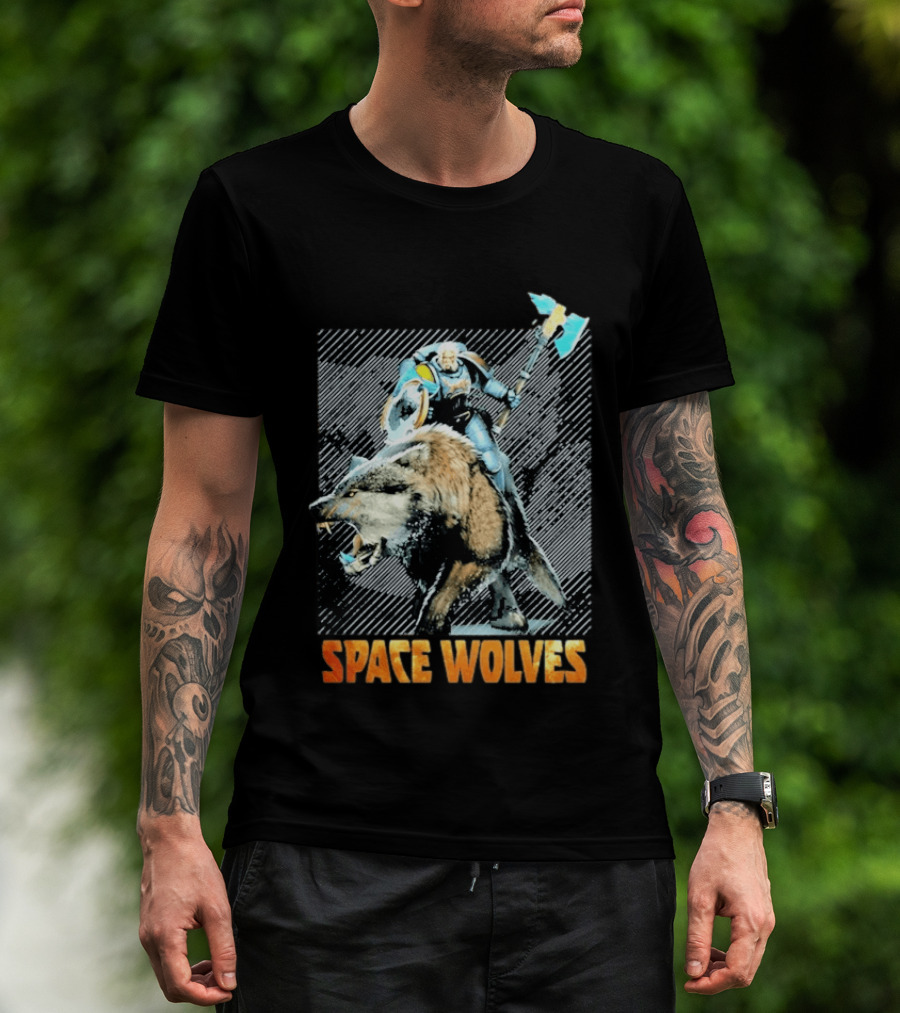 Space Wolves Warhammer 40 000 Iconic Warrior And Beast T-Shirt