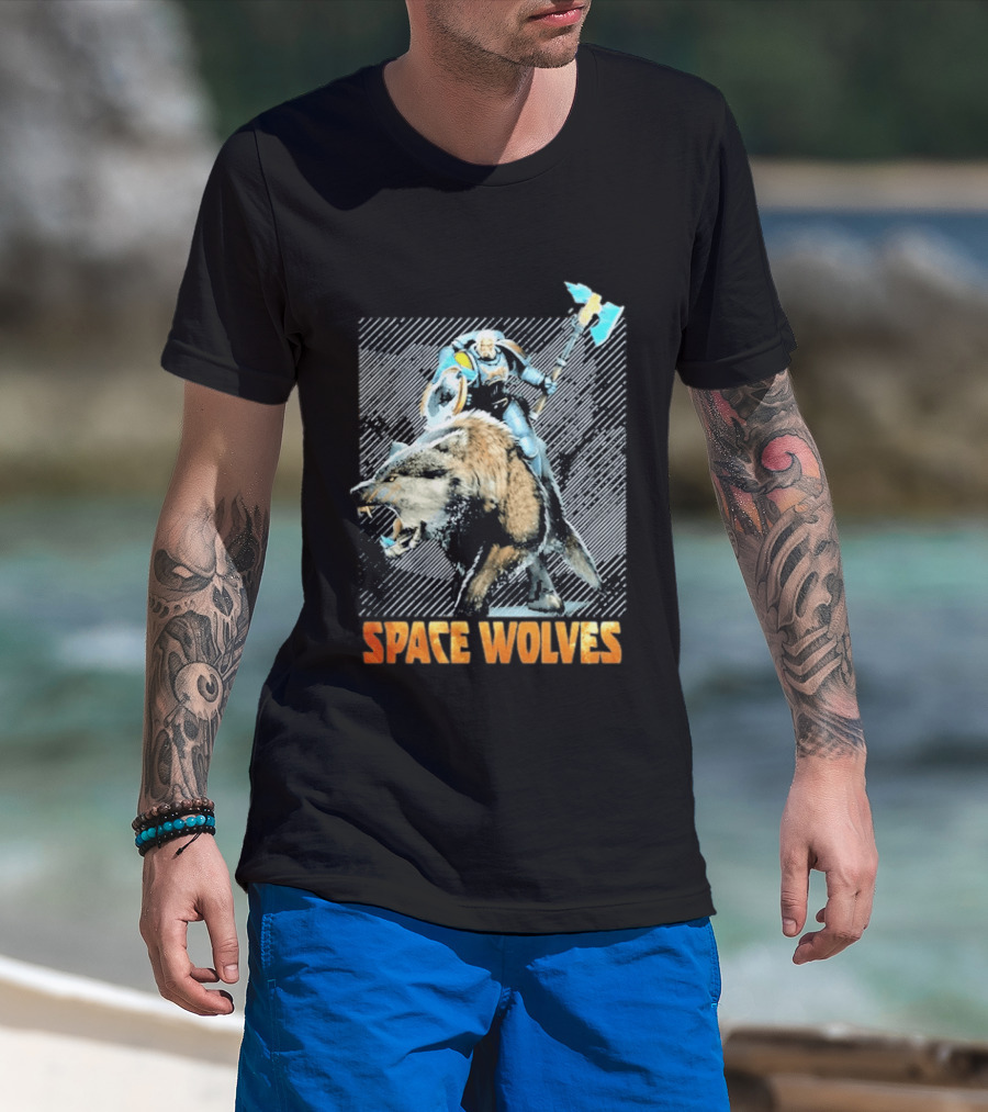 Space Wolves Warhammer 40 000 Iconic Warrior And Beast T-Shirt
