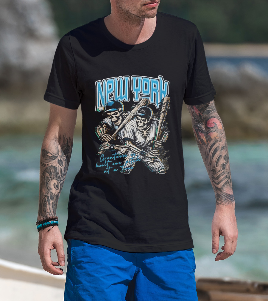 New York Skeleton Baseball Players 2026 T-Shirt