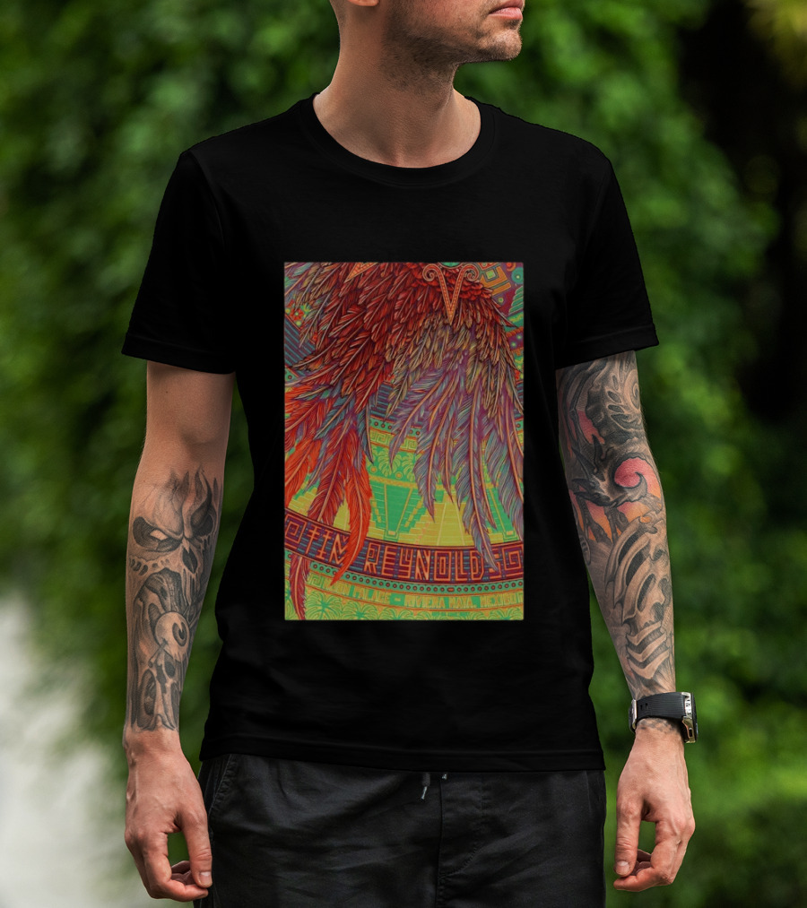 Dave Matthews Band 2026 Mexico Tim Reynolds Vibrant Feather T-Shirt