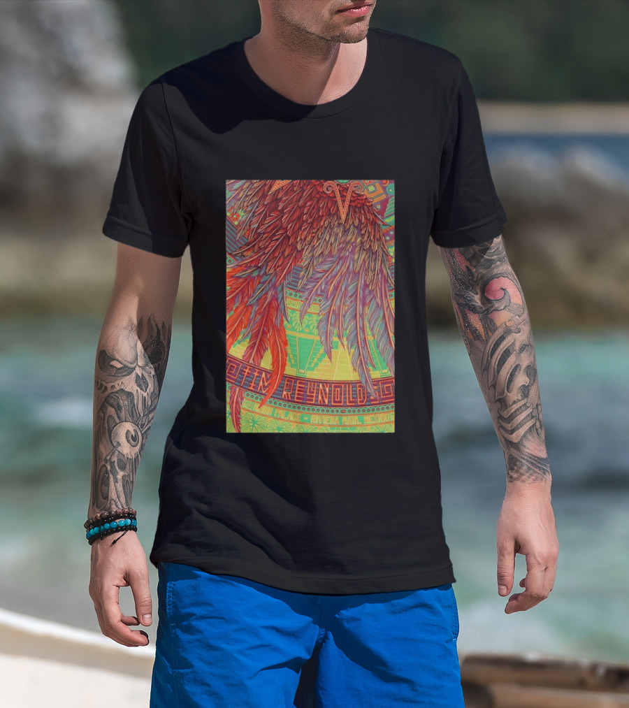 Dave Matthews Band 2026 Mexico Tim Reynolds Vibrant Feather T-Shirt