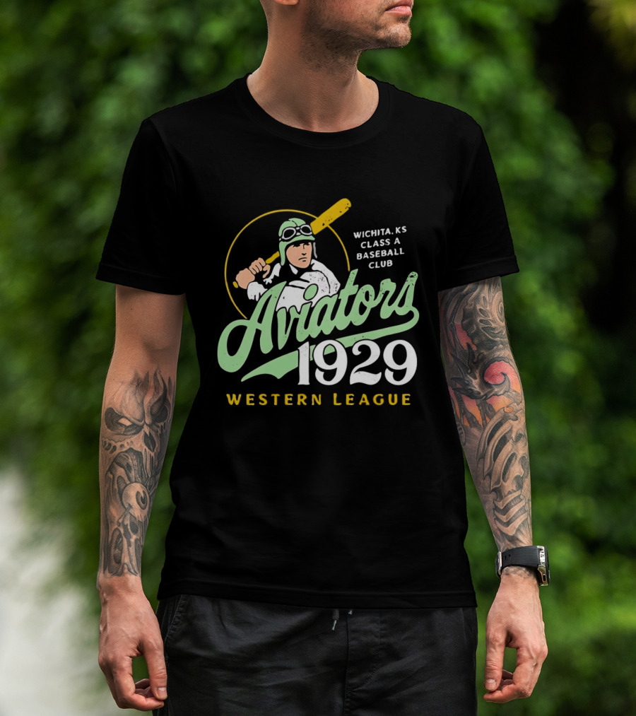 Wichita KS Aviators 1929 Western League Baseball Club T-Shirt