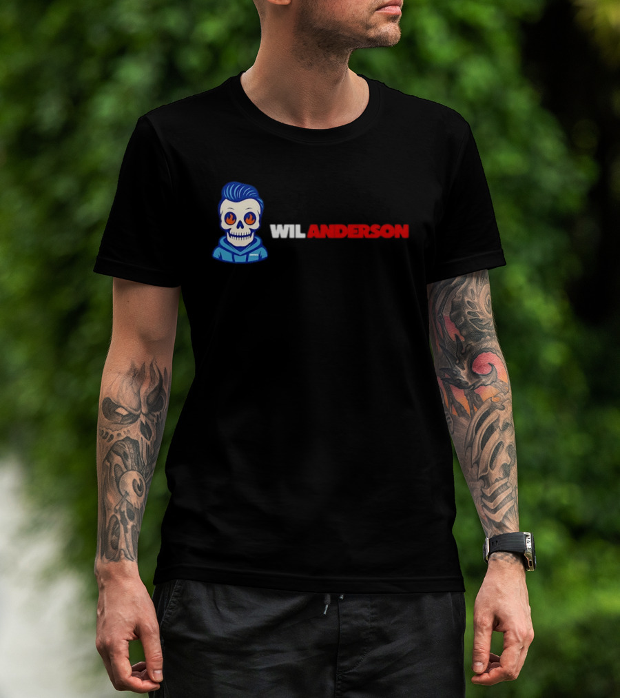 Wil Anderson Blue Haired Skeleton T-Shirt