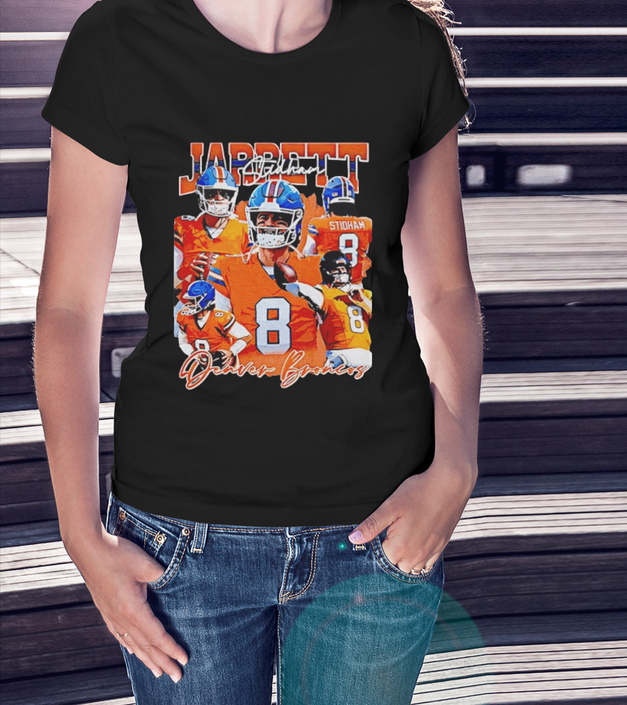 Jarrett Stidham Denver Broncos Football Number 8 Player Highlights T-Shirt